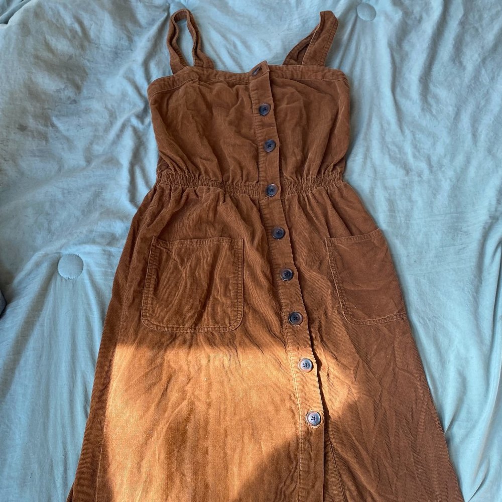UO midi button down dress